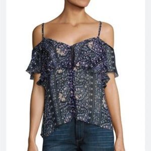 PAIGE henna cold shoulder blouse